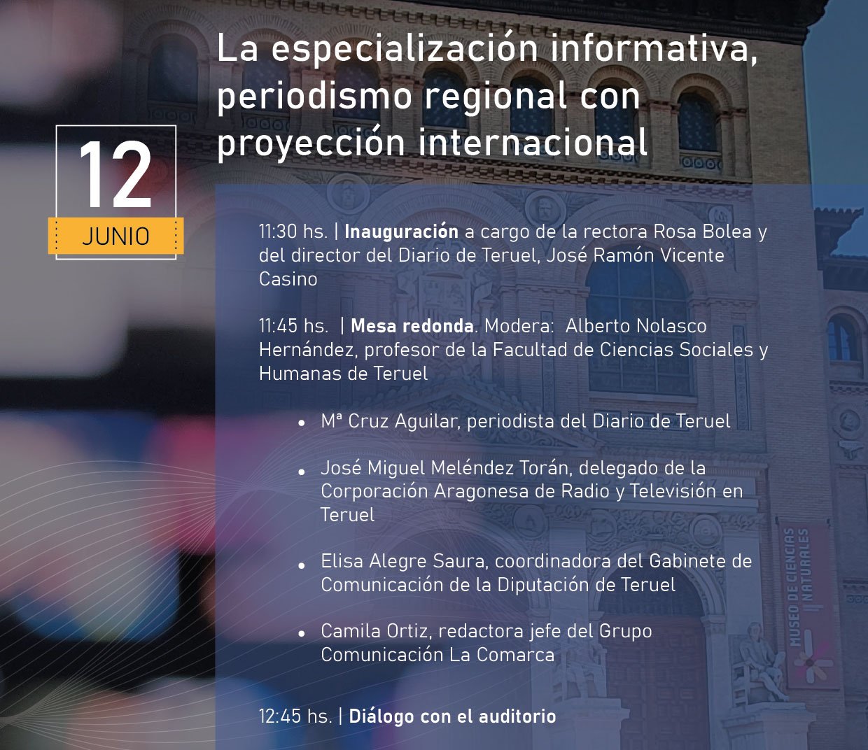El periodismo regional con proyección internacional, protagonista del ciclo “Medios de Comunicación y Universidad”